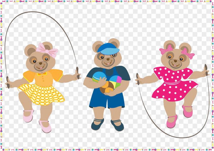 Three Bears Jump Rope Bear Stock Illustration Toy Photography PNG