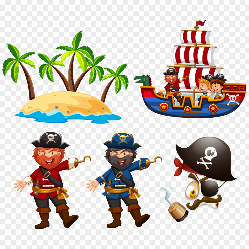 Vector Pirate Ship Captain Hook Piracy Euclidean Illustration PNG