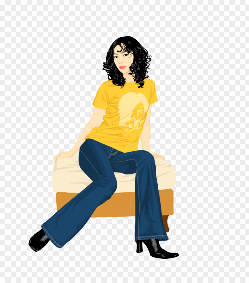 Black Hair Woman PNG