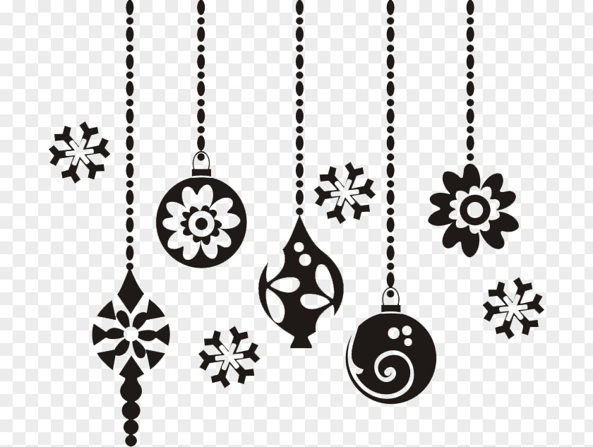 Christmas Black And White Ornament PNG