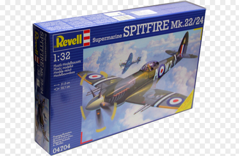 Supermarine Spitfire Mk.22/24 1:32 Scale Model Kit Revell Hobby Models PNG