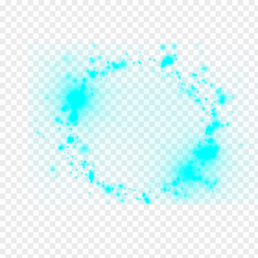 Blue Light Effect Turquoise Circle Pattern PNG