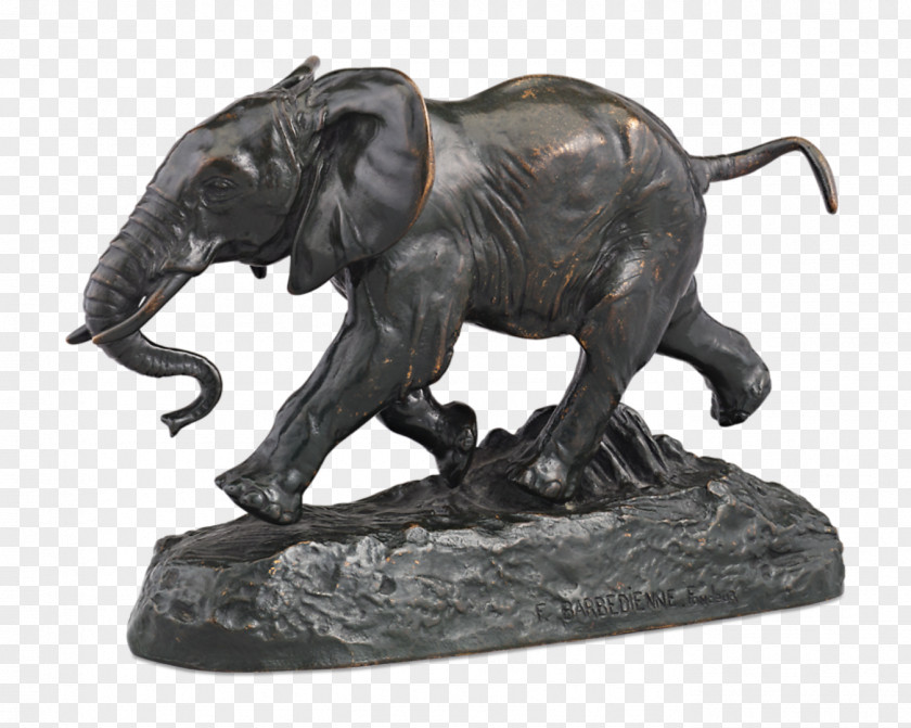 France Bronze Sculpture Figurine Indian Elephant PNG