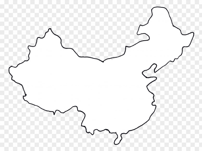 China Black And White Map PNG