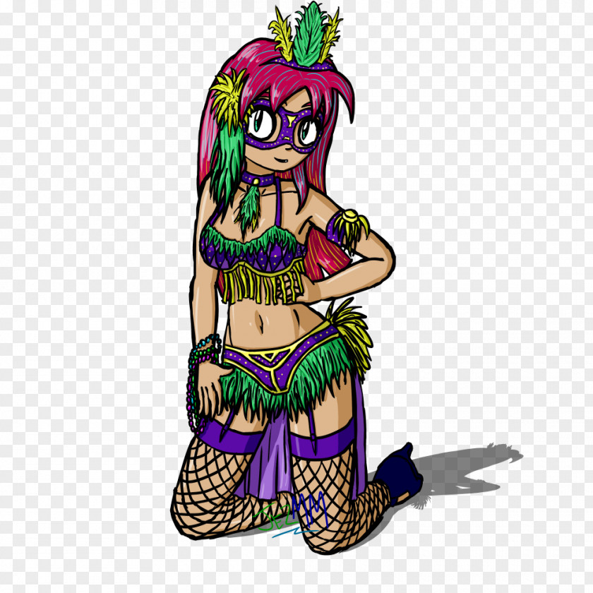 Mardi Gras Poster Art Costume Design Purple PNG