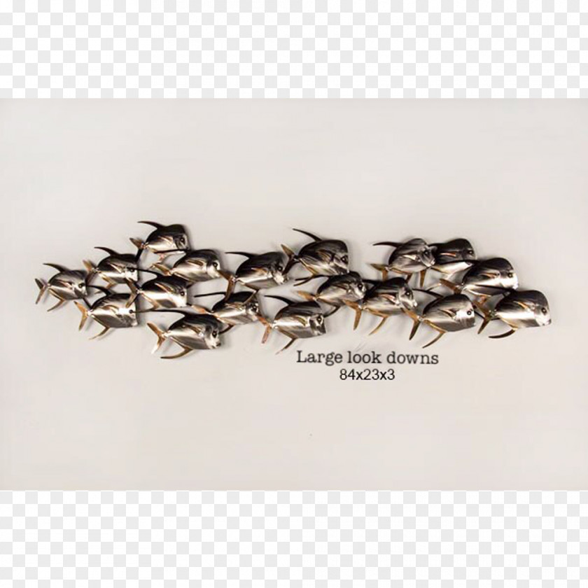 Silver Shoaling And Schooling Metal Sculpture Wall Decal PNG