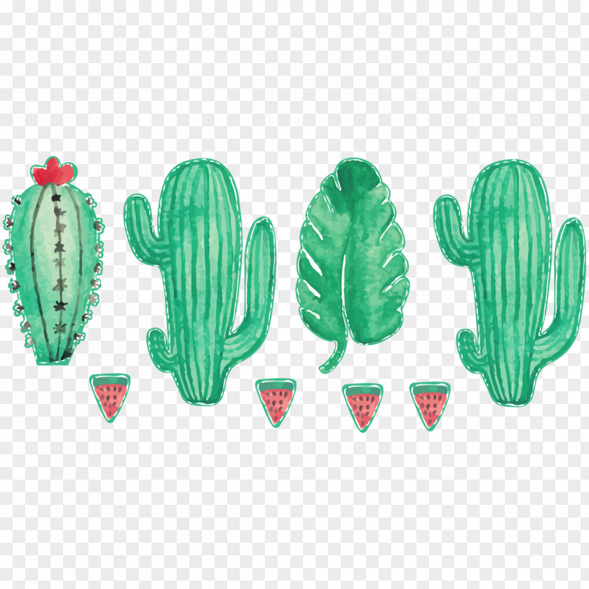 Cactus Watercolor Sticker Wall Decal Furniture PNG