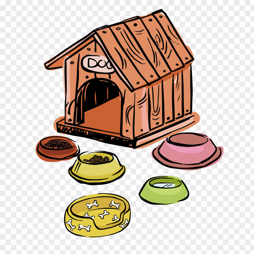 Kennel And Dog Vector Material Doghouse Cartoon Animation PNG