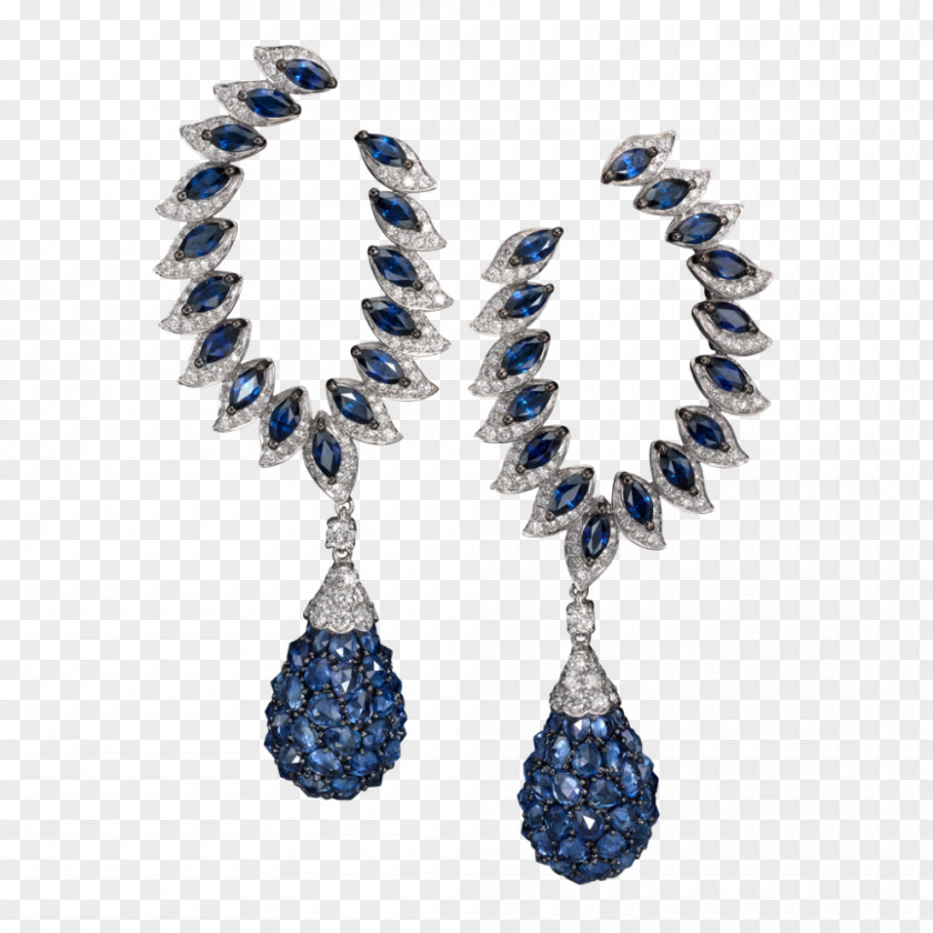 Sapphire Earring Jewellery Diamond Bitxi PNG