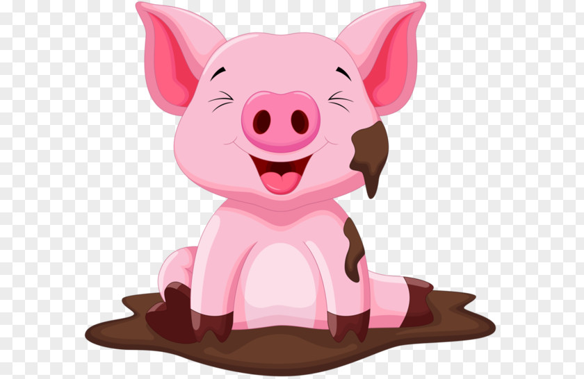 Sitting In The Mud Of Pig PNG in the mud of pig clipart PNG