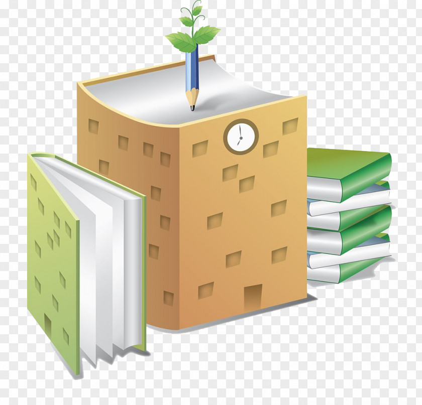 Books And Buildings Book Building Illustration PNG