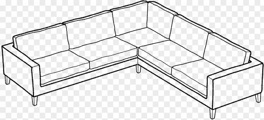 Corner Sofa Drawing Couch Chair Sketch PNG