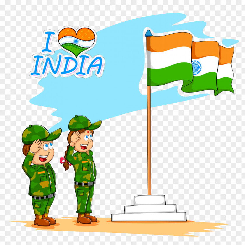 Flag Salute Soldiers Buckle Clip Free HD Of India Drawing Art PNG
