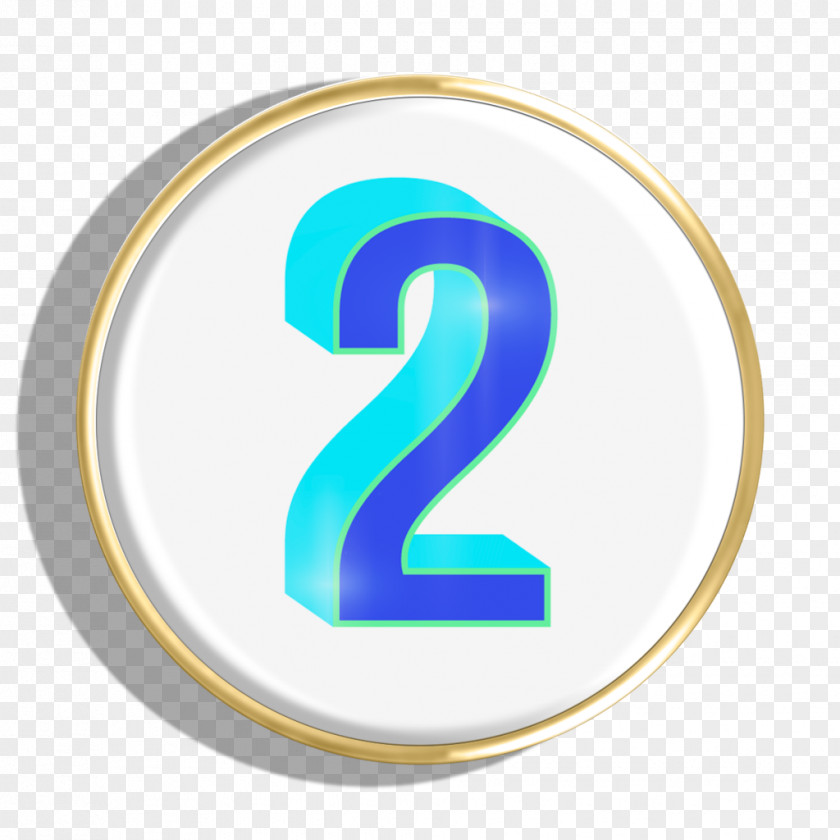 Number 2 Silver Gold Letter Logo Font PNG