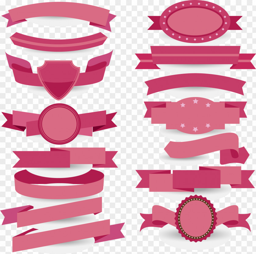 Pink Holiday Ribbon Illustration PNG