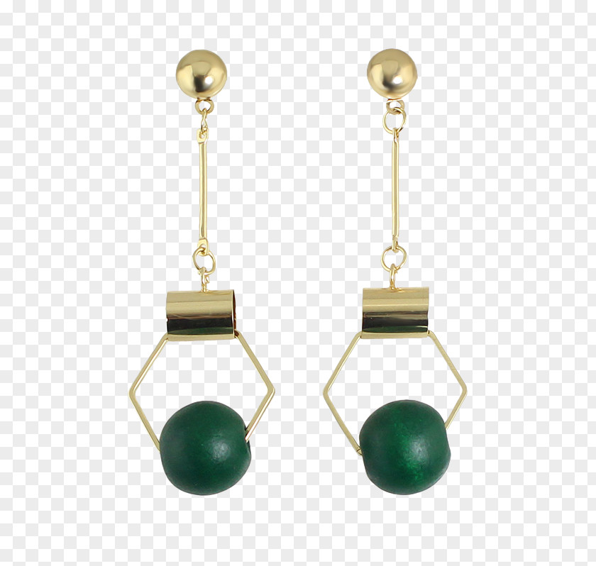 Green Drop Pearl Earring Body Jewellery Hexagon PNG