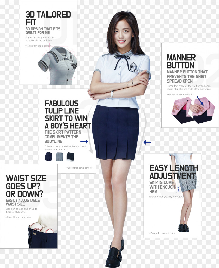 Model BLACKPINK School Uniform Miniskirt PNG