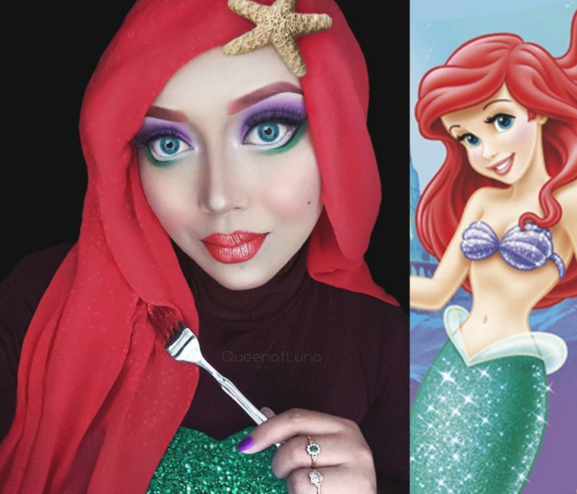 Sarawati Elsa Princess Jasmine Hijab Make-up Artist Disney PNG