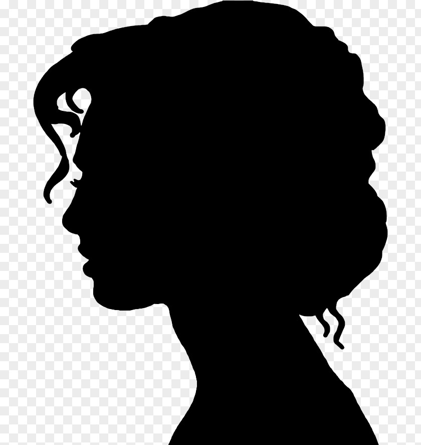 Bunny Silhouette Outline Head Clip Art Woman Drawing PNG