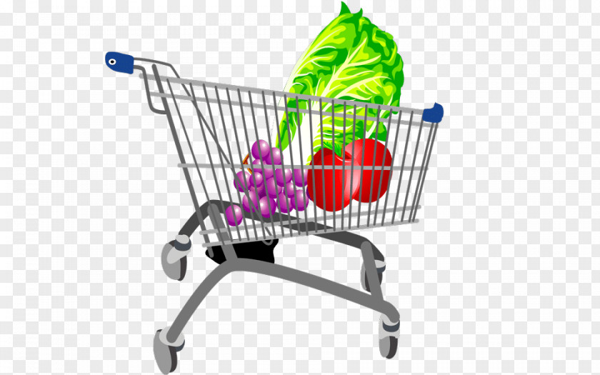 Supermarket Vegetables Shopping Cart Centre Clip Art PNG