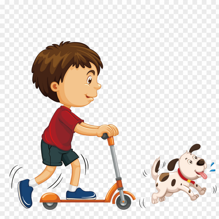Vector Scooter Stock Photography Royalty-free Boy Illustration PNG