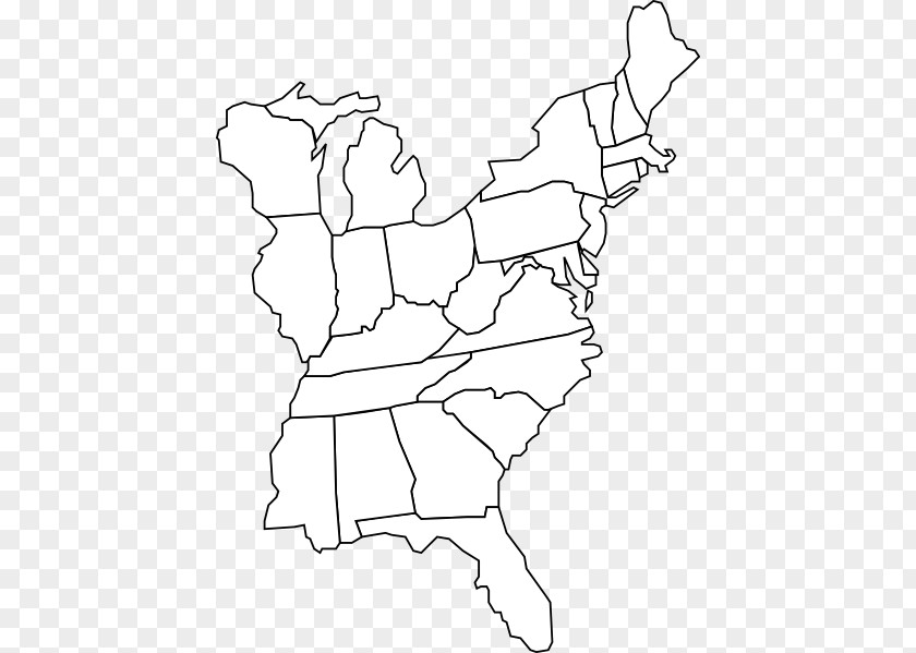 East Coast Of The United States Blank Map World Geography PNG