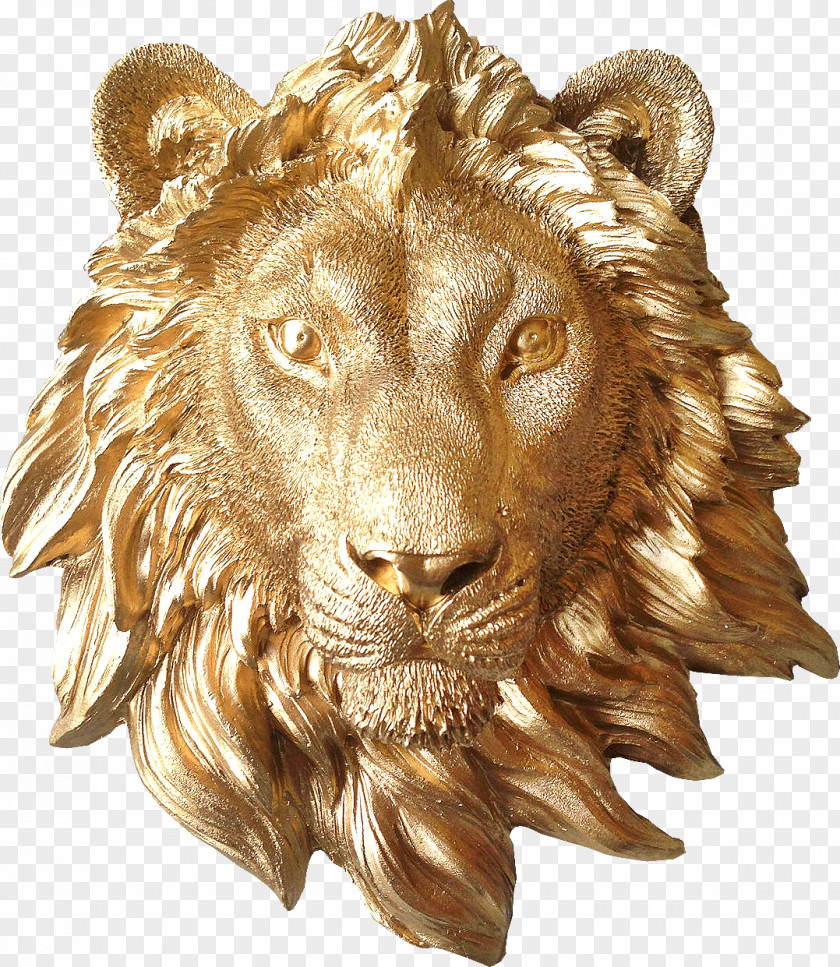 Gold Lion Head Saraswati Sculpture YouTube Statue PNG