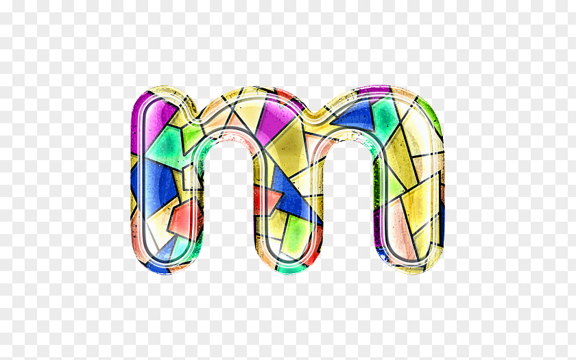 Stained Glass Letter M Window PNG