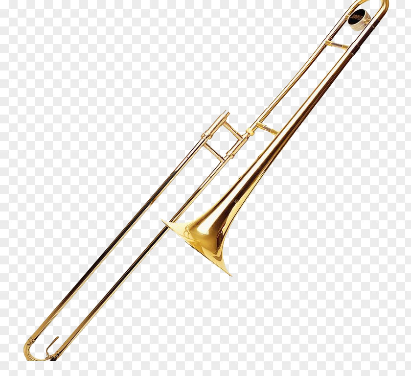 Golden Trombone Brass Instrument Musical Trumpet Wind PNG