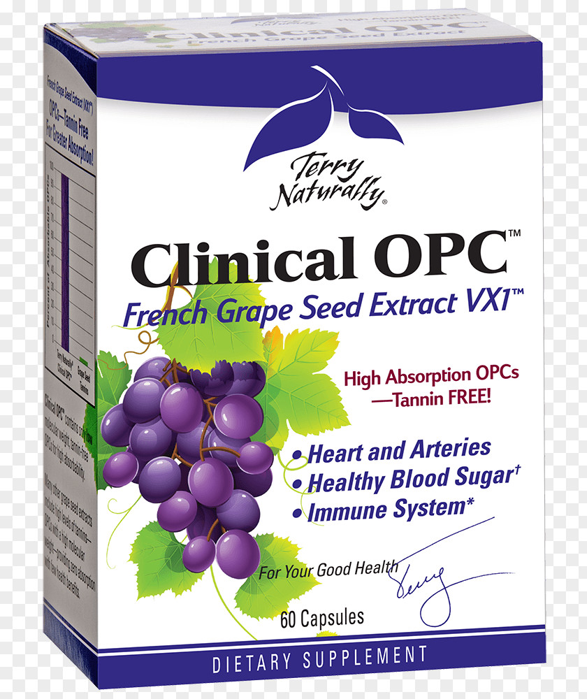 Grape Seed Extract Proanthocyanidin Europharma (Terry Naturally Brand) Dietary Supplement PNG