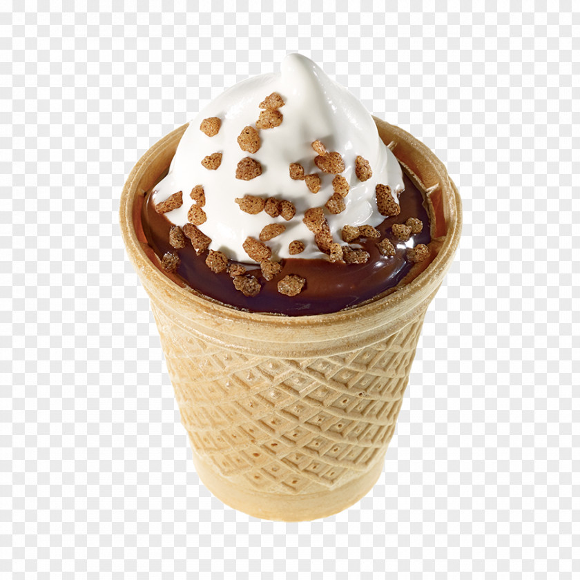 Small Fresh Ice Cream Chocolate Sundae Cones PNG
