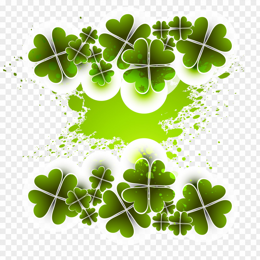 Clover And Ink Vector Material PNG