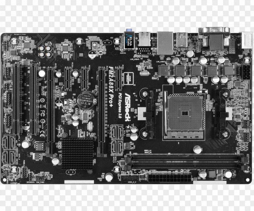 Computer ASRock FM2A55 Pro Plus, Motherboard Socket FM2+ ATX PNG