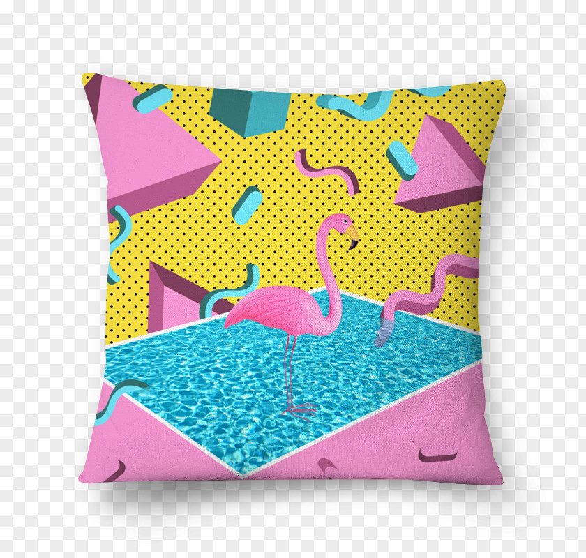 Flamingo Pool Cushion Throw Pillows Pink M Rectangle PNG