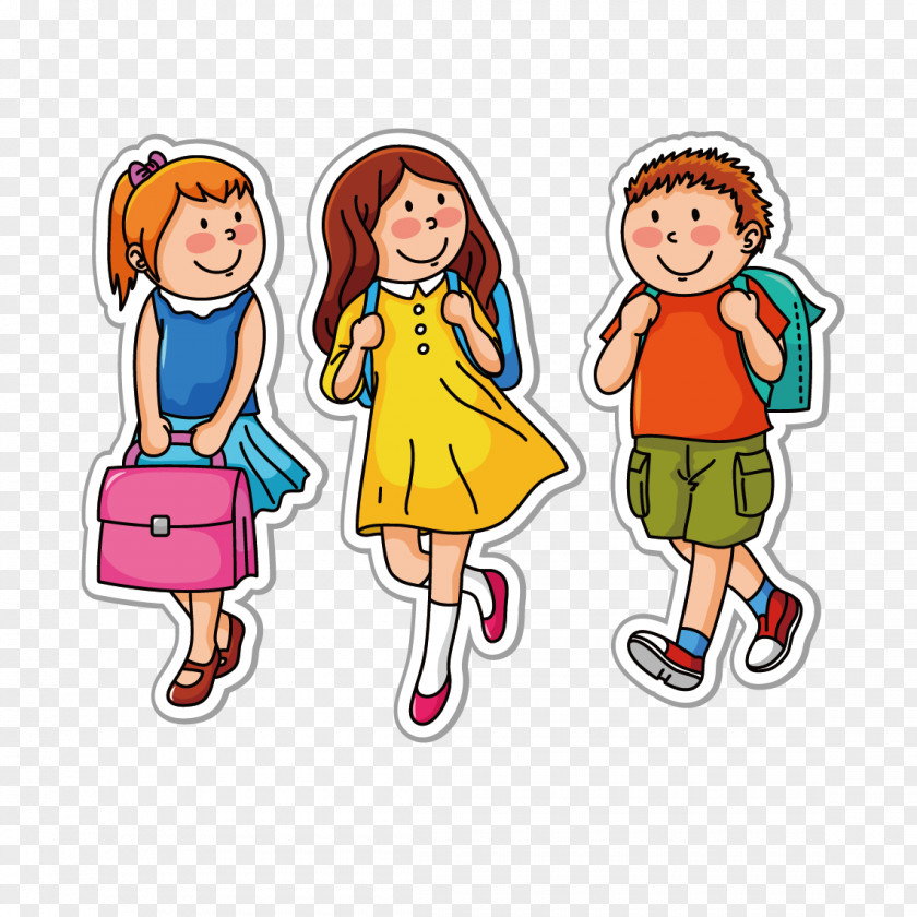 Go To School Together Child Clip Art PNG