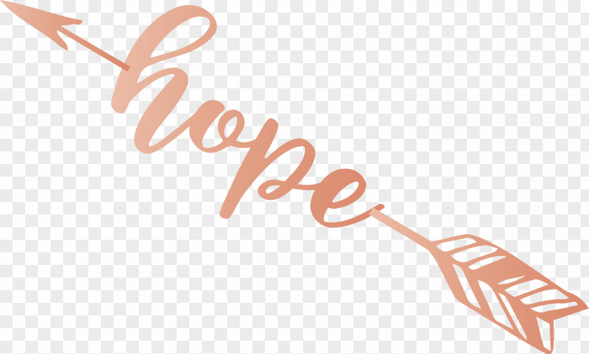 Hope Arrow With Cute Word PNG