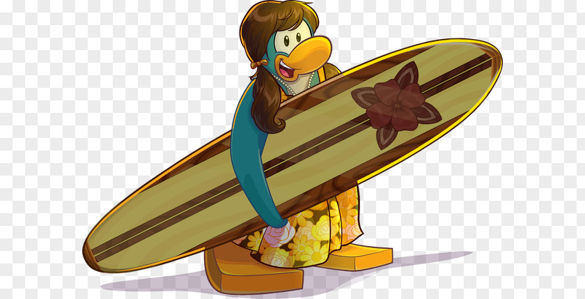 Penguin McKenzie Lela Surfing Surfboard PNG