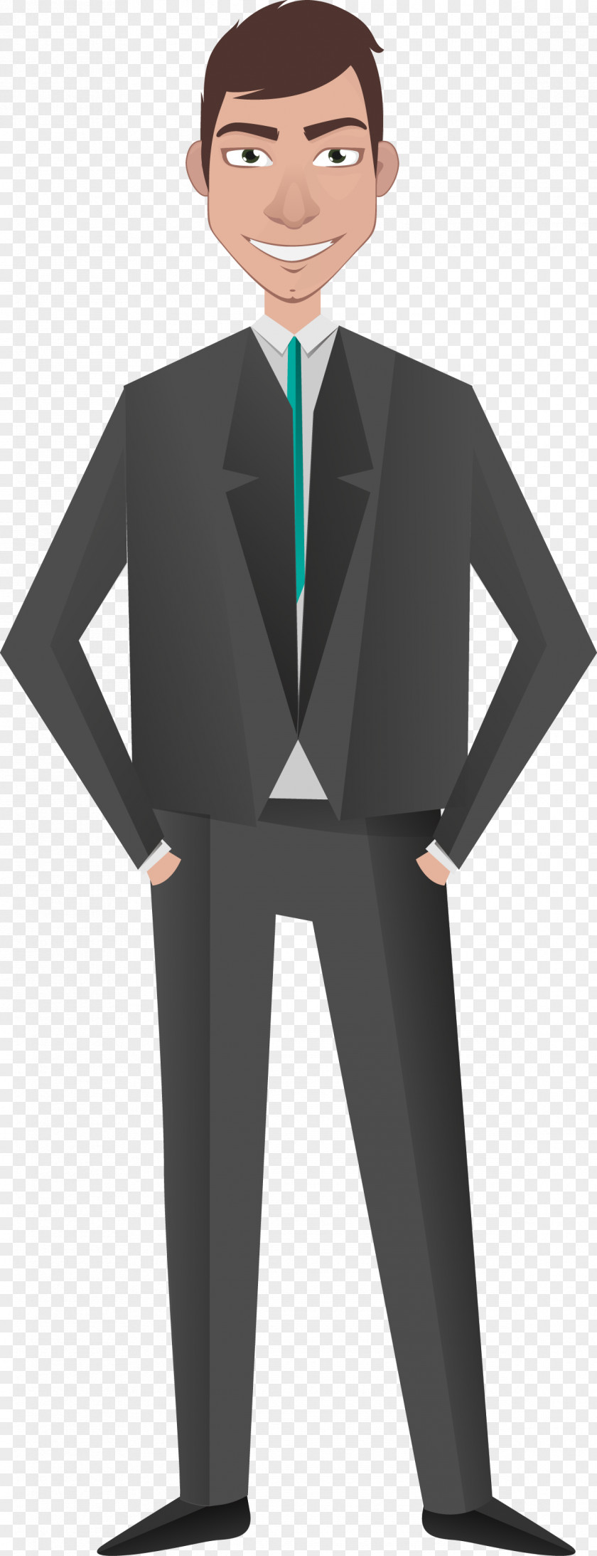 Smiling Vector Man Figure Character Cartoon Illustration PNG