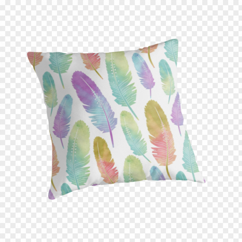 Watercolor Baby Throw Pillows Cushion Towel Feather PNG