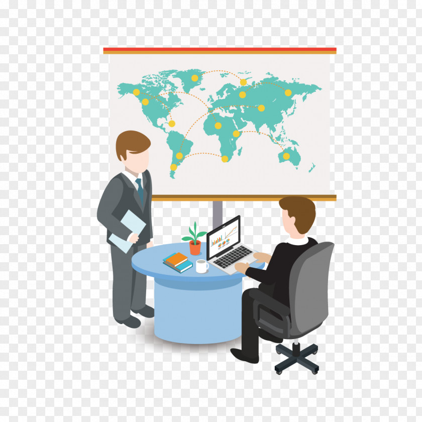 Business And Office Vector Map World Globe PNG