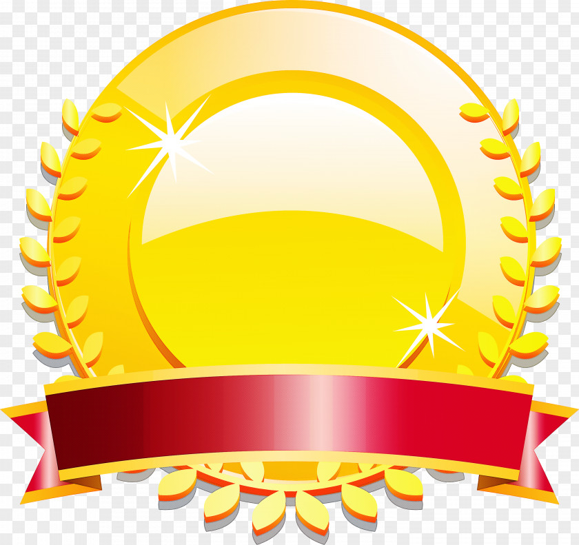 Gold Badge Ribbon Blank PNG