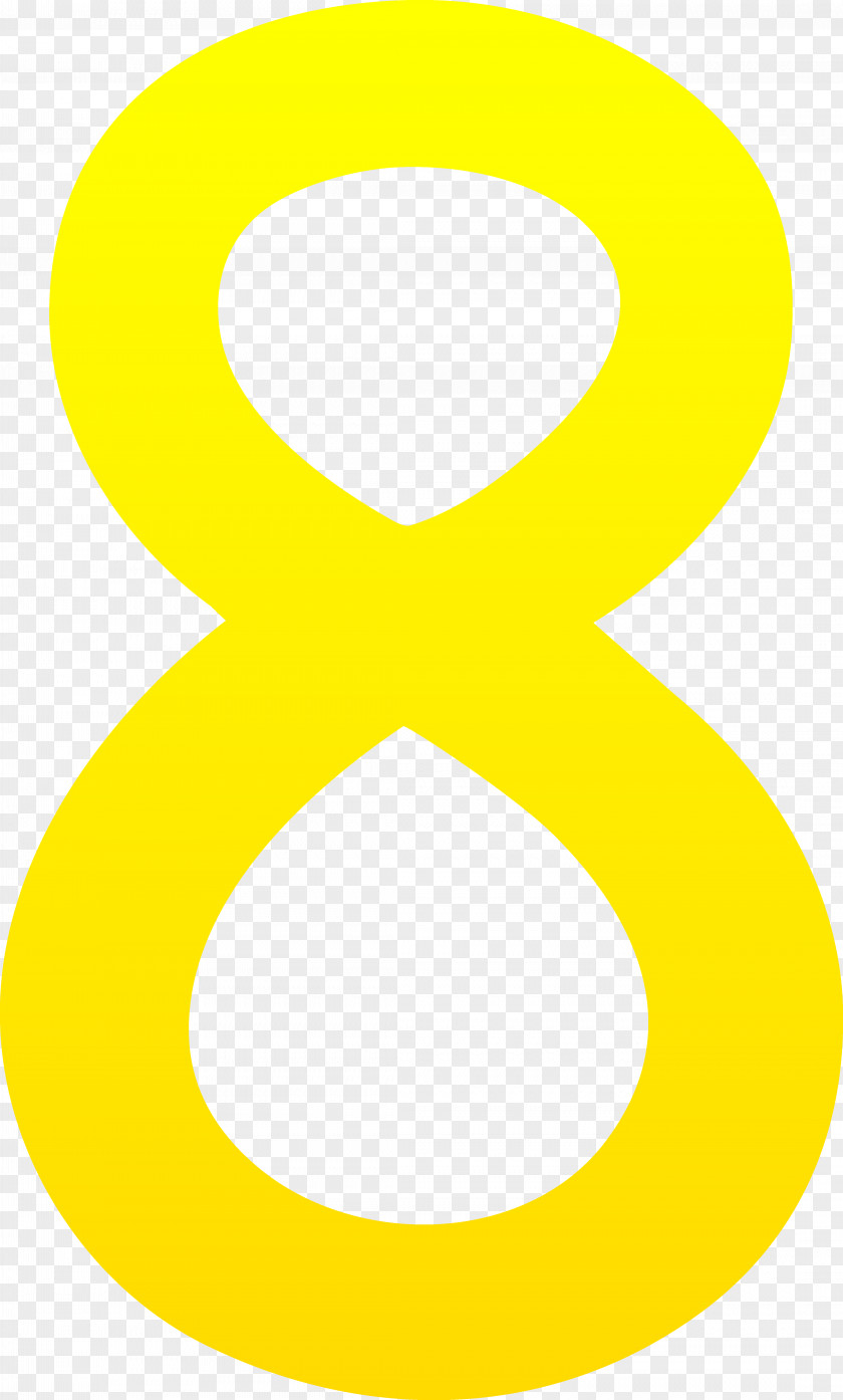 Number 8 Yellow Area Clip Art PNG