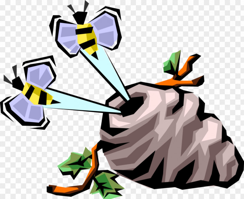 Buzzing Vector Clip Art Illustration Graphics Image Bee PNG
