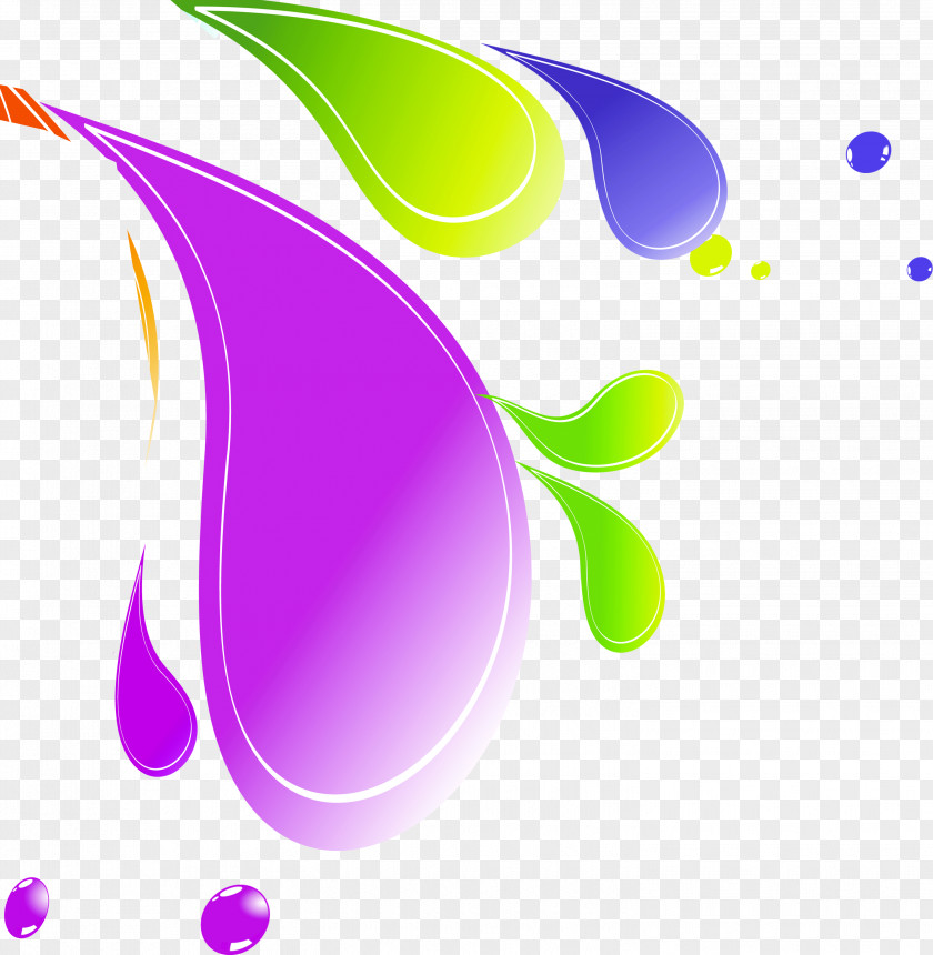 Colored Water Droplets Drop Cartoon Clip Art PNG