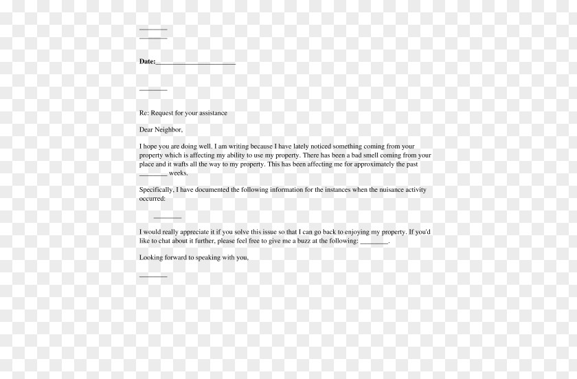 Complaint Document Nuisance Law Letter PNG