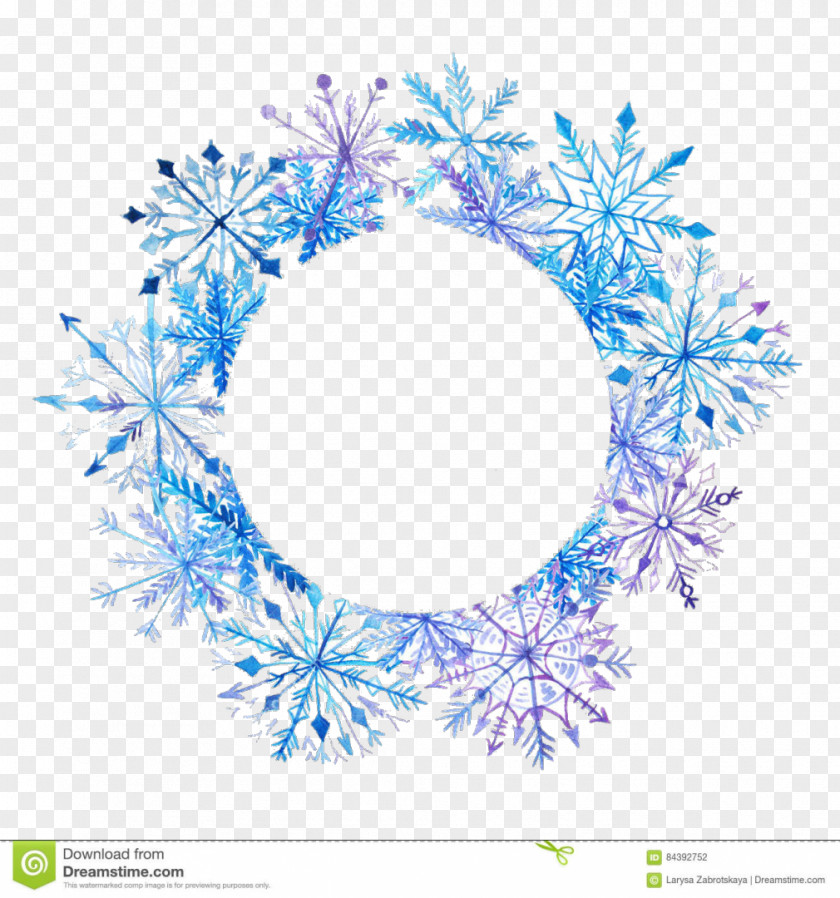 Watercolor Frame Snowflake Painting Royalty-free PNG