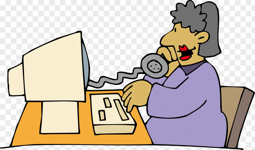 A Vector Woman On The Phone Telephone Illustration PNG