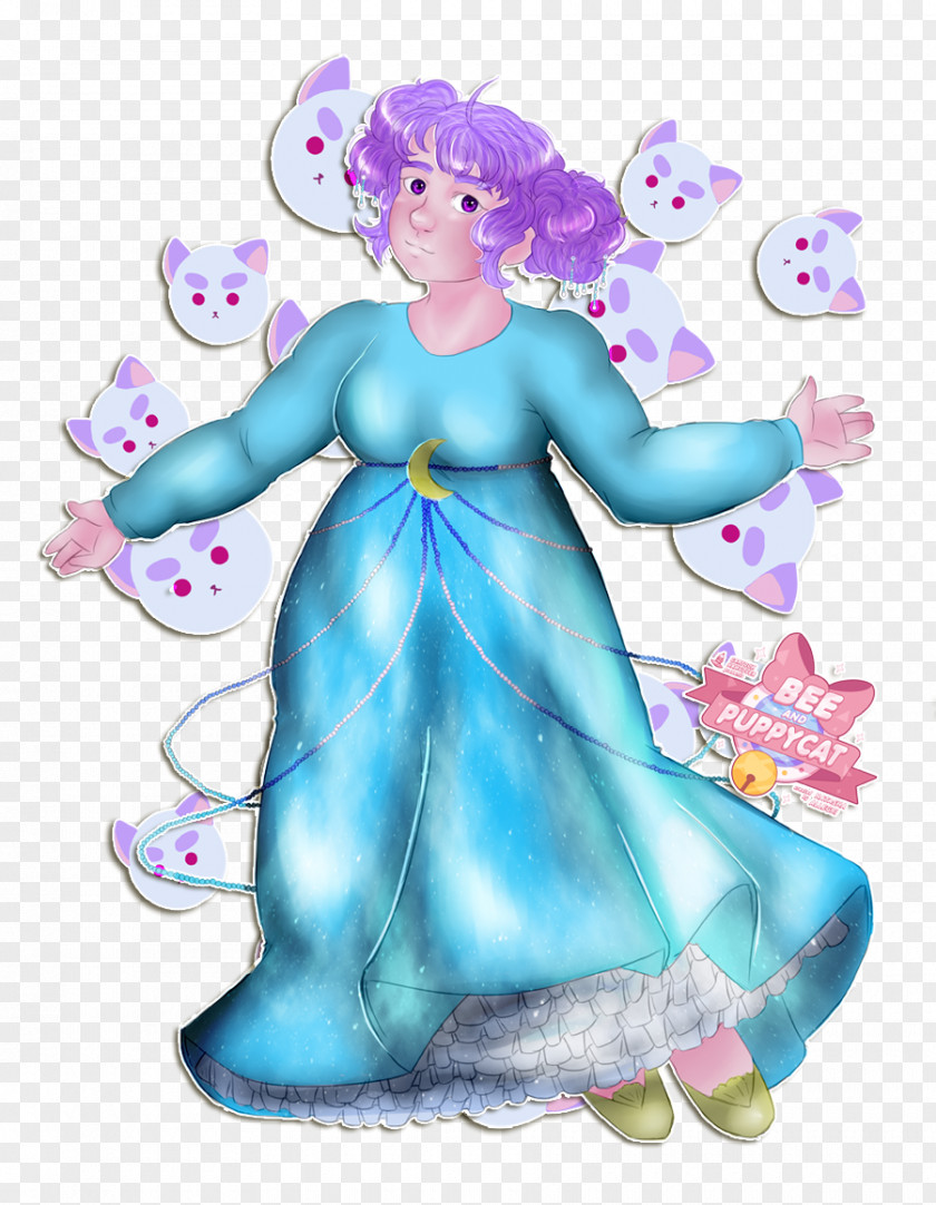 Galaxy Cat Fairy Figurine Flower Clip Art PNG