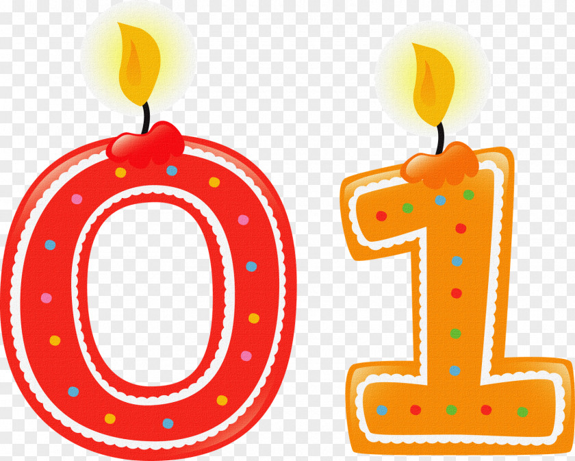 No. 1 Number Birthday Candle Clip Art PNG