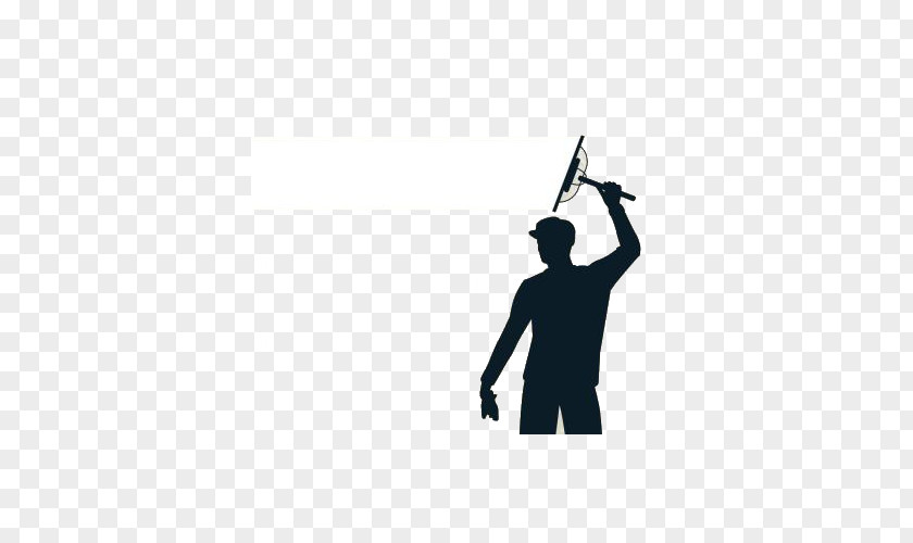 Silhouette Of Men's Window Cleaning Cleaner Maid Service Advertising PNG